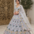 Women's Grey Floral Embroidered Sequins Work Lehenga Choli with Net Dupatta