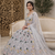Women's Grey Floral Embroidered Sequins Work Lehenga Choli with Net Dupatta