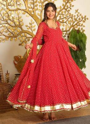 Heavy Bandehj Design Anarkali Gown Suit Set Festival Wear Gown Suit Set  2