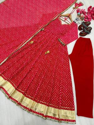 Heavy Bandehj Design Anarkali Gown Suit Set Festival Wear Gown Suit Set  5