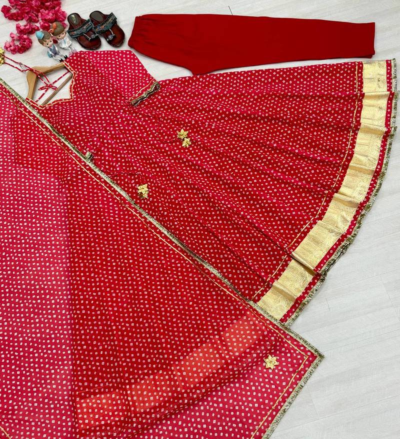Heavy Bandehj Design Anarkali Gown Suit Set Festival Wear Gown Suit Set 