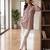 Oniun embroidered short tunic kurti with off-white bottom set