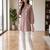Oniun embroidered short tunic kurti with off-white bottom set