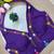 Purple navratri rayon silk blend thread & mirror work blouse