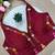 Maroon navratri rayon silk blend thread & mirror work blouse