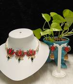 pushp lotus design necklace set