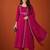 Embroidered Vichitra SIlk Flared Kurta Pant and Dupatta Set