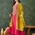 Embroidered Vichitra Silk Flared Kurta Pant and Dupatta Set