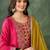 Embroidered Vichitra Silk Flared Kurta Pant and Dupatta Set