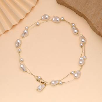 White color pearl mala with classic jewelry style 1