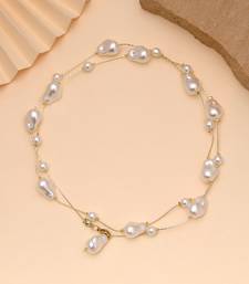 White color pearl mala with classic jewelry style