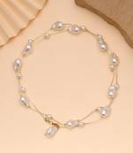 White color pearl mala with classic jewelry style