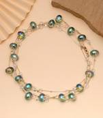 Crystal green color beaded mala with traditional design