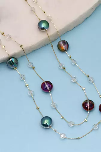 Multi color beaded mala with traditional handmade design