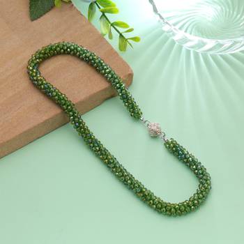 Light green color magnetic beaded necklace with designer look 1