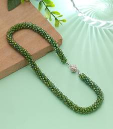 Light green color magnetic beaded necklace with designer look