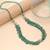 Green color beaded necklace with traditional design