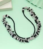 White & black color beaded necklace with modern style
