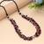 Red & black color beaded necklace with ethnic design