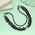 Black color beaded necklace with handmade style