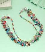 Multi color beaded necklace with handmade fashion design
