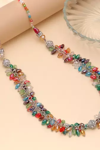 Multi color beaded necklace with handmade fashion design