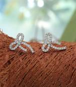 Silver color american diamond earrings with everyday style