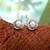 Silver color american diamond earrings with designer finish