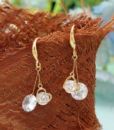 White color american diamond earrings with elegant style