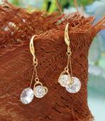 White color american diamond earrings with elegant style