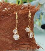 White color american diamond earrings with sparkling design
