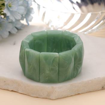 Green color stretchable acrylic fashion bangle design 2