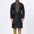 Black silk kurta with embroidery work for men;s