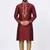 Red silk kurta with embroidery work for men;s