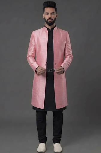 Indo silk kurta with embroidery work for men;s