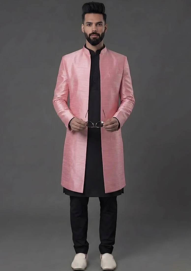 Indo silk kurta with embroidery work for men;s