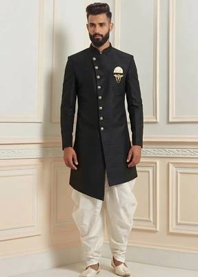 Indo sherwani silk kurta with embroidery work for men;s 1
