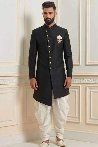 Indo sherwani silk kurta with embroidery work for men;s