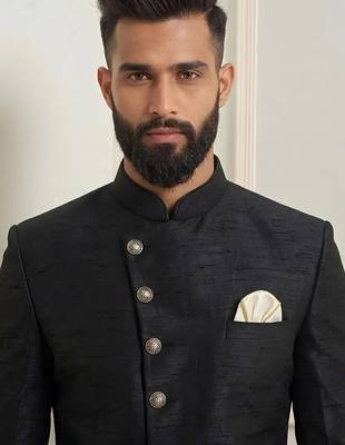 Indo sherwani silk kurta with embroidery work for men;s 2