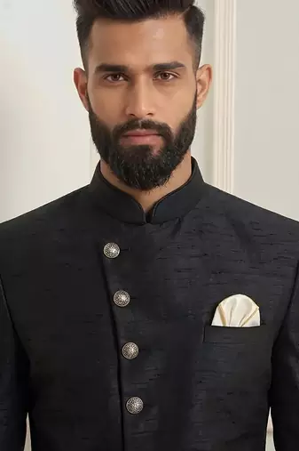 Indo sherwani silk kurta with embroidery work for men;s