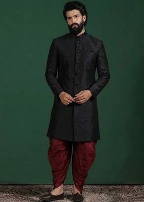 Indowestern sherwani silk kurta with embroidery work for men;s 1