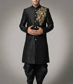 Indowestern sherwani silk kurta with embroidery work for men;s