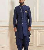 Indowestern sherwani silk kurta with embroidery work for men;s