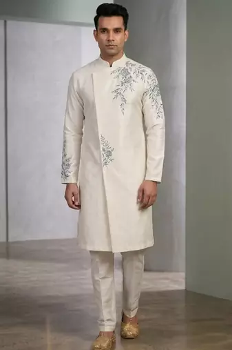 Cream sherwani for mens