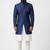 Blue indo silk sherwani for mens
