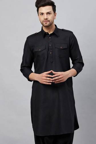 Black pathani indian ethnic wear