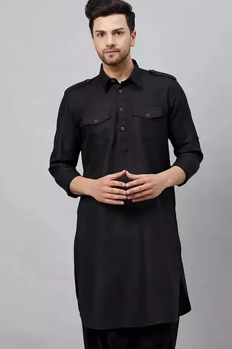 Black pathani indian ethnic wear