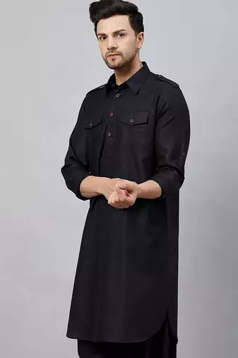Black pathani indian ethnic wear