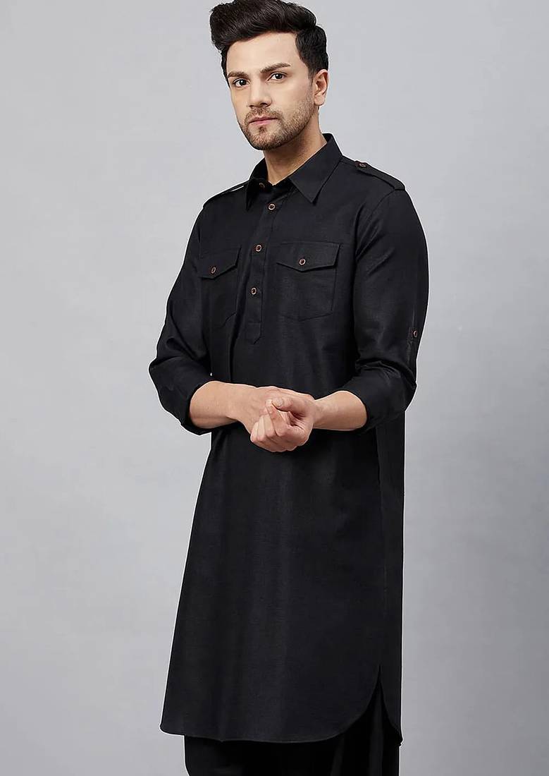 Black pathani indian ethnic wear