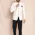 Cream bandhgala black pant for men's